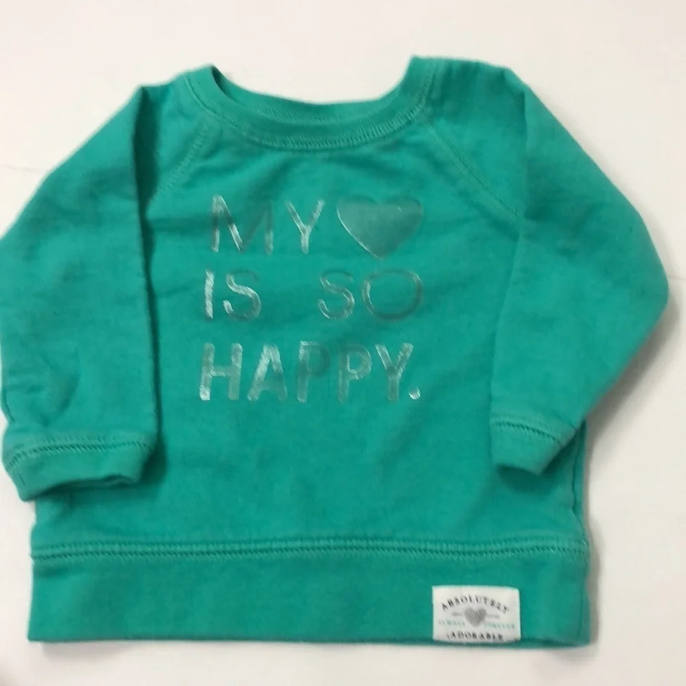 3/$25.00 CARTERS GREEN SWEATSHIRT